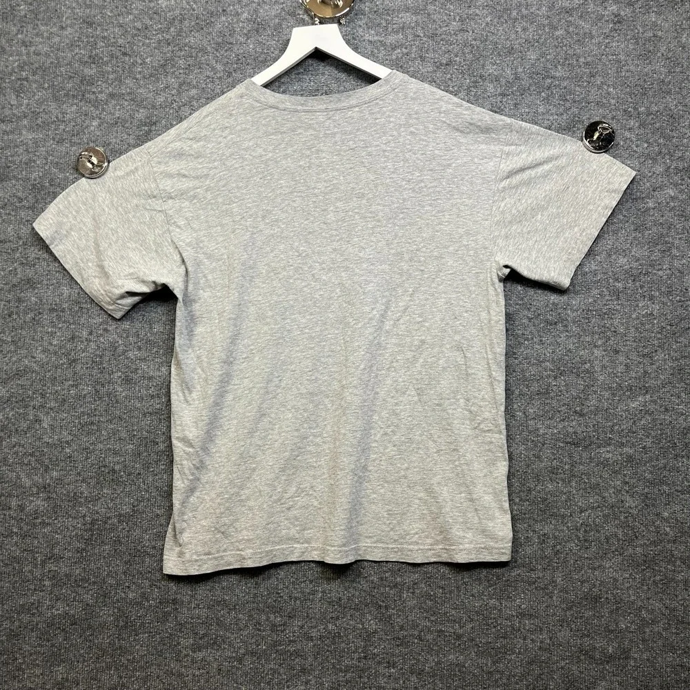 Adidas T-Shirt Men's Gray Graphic Logo Crewneck Short Sleeve Classic - Large